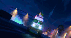 A camera zooms in on Kayn driving and shouting, throwing his right arm in the air