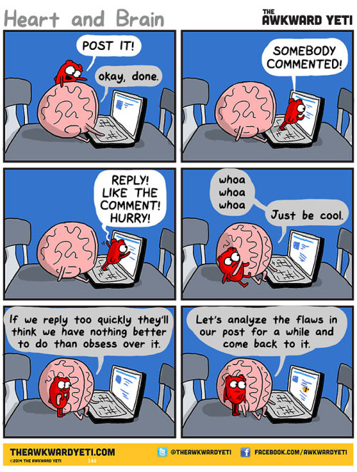 primacdonaldsgurl: boredpanda: Heart Vs. Brain: Funny Webcomic Shows Constant Battle Between Our Int