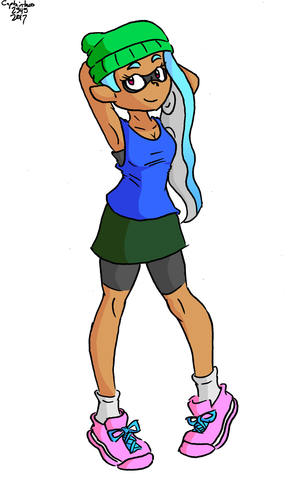 My Inkling in Splatoon 2 looked really cute, so I decided to draw her. Yes, I play
