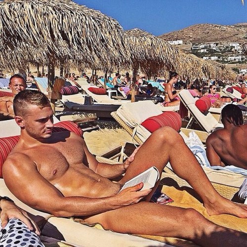 onlyxy:I love a nude beach … this boy surely improved the scenery too!