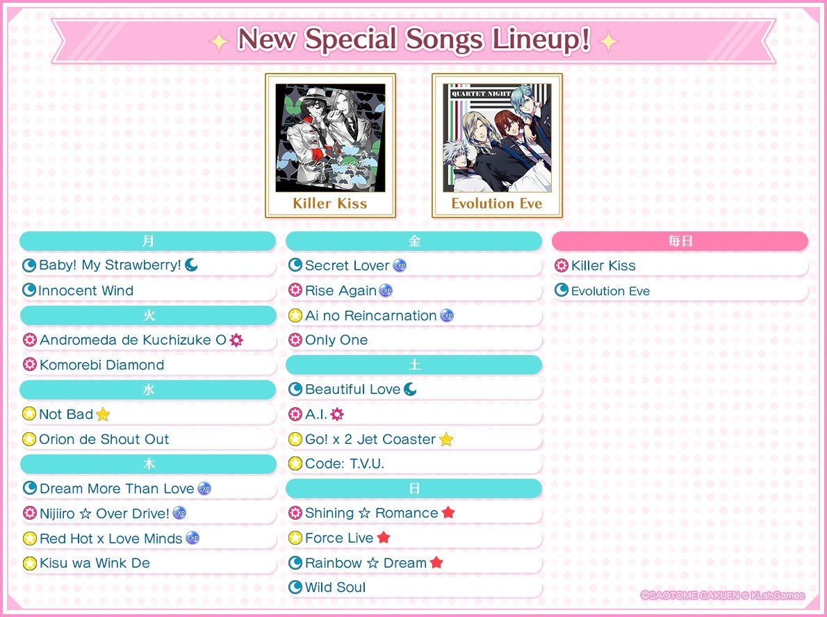 Shining Live As Of October 1st The Campaign Song List Has Been