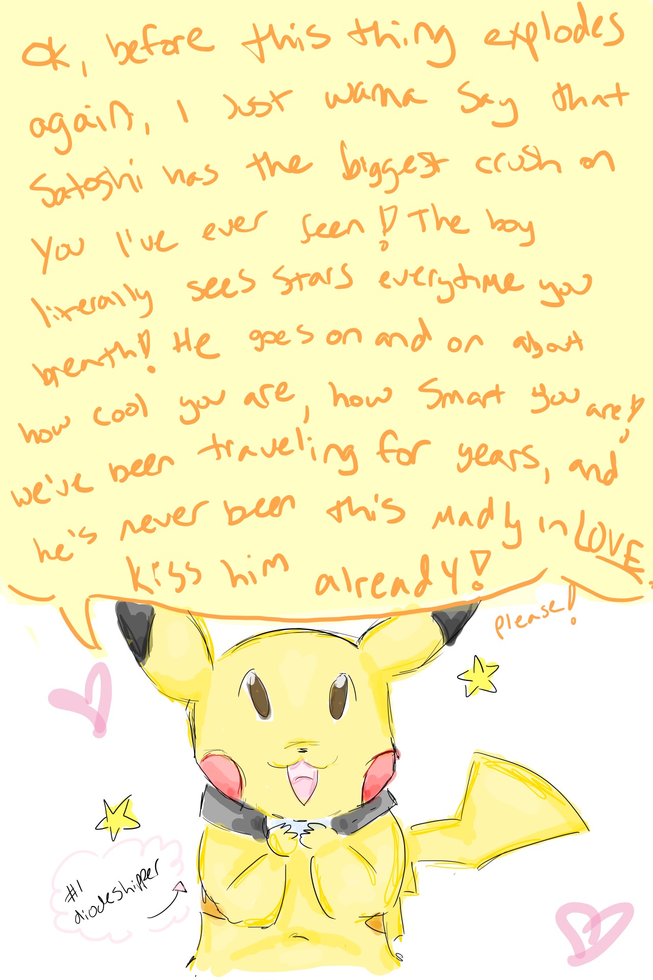 ashy-matsuno-boy:  rinaskitty:  Pikachu: the ultimate diodeshipper. So, this one