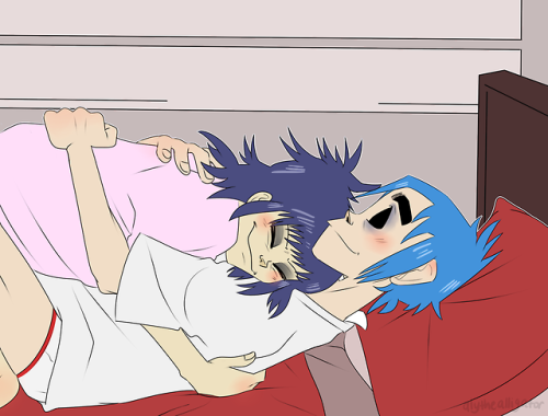 alythealligatorart: Day 1 of 2nuweek - Lazy Sunday  2d and Noodle lounging together~ @2nu-alliance