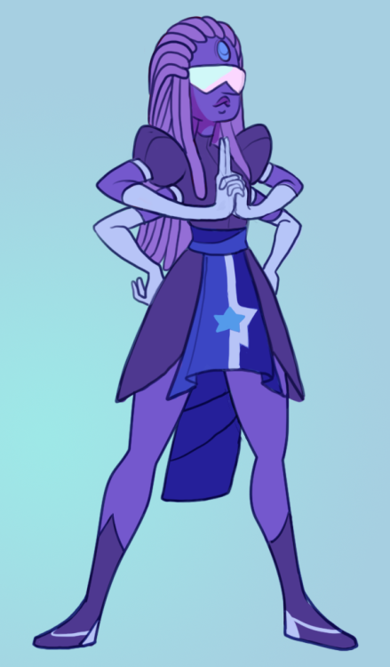 floralprintpussy:faeriefountain:REALLY quick little Pearl Garnet fusion doodle. maybe Sodalite? idk.