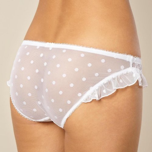 White lace trimmed hipster briefs  - Floozie by Frost French