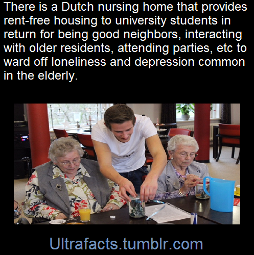 ultrafacts:  A nursing home in the Netherlands allows students to live rent-free