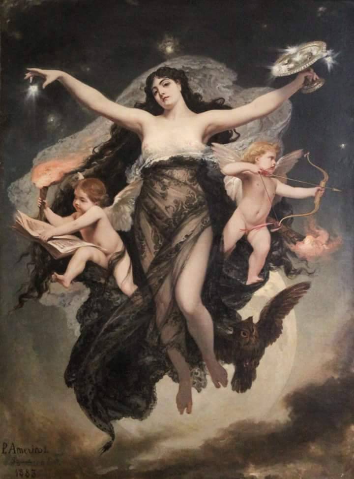 g-grose:The Night Escorted by the Geniuses of Study and Love, 1883 Pedro Américo