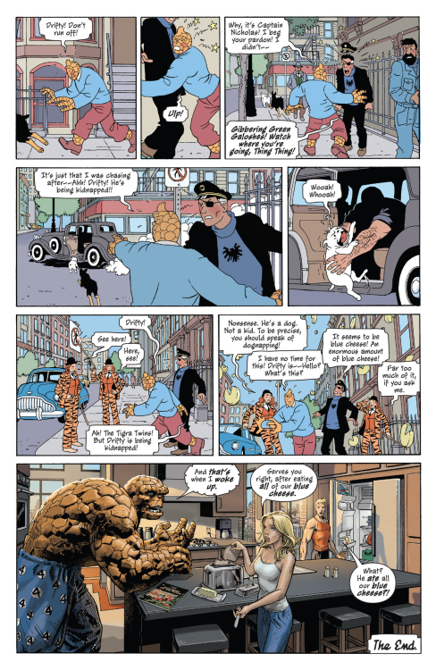 maxmarvel12345: Ben had a dream where he’s in the world of Hergé’s Tintin.Fantastic Four Giant-Size 
