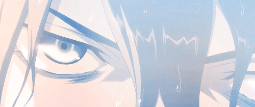 hitouka: “The pair of grey eyes was unblinking. Their gaze still fixed, they grew