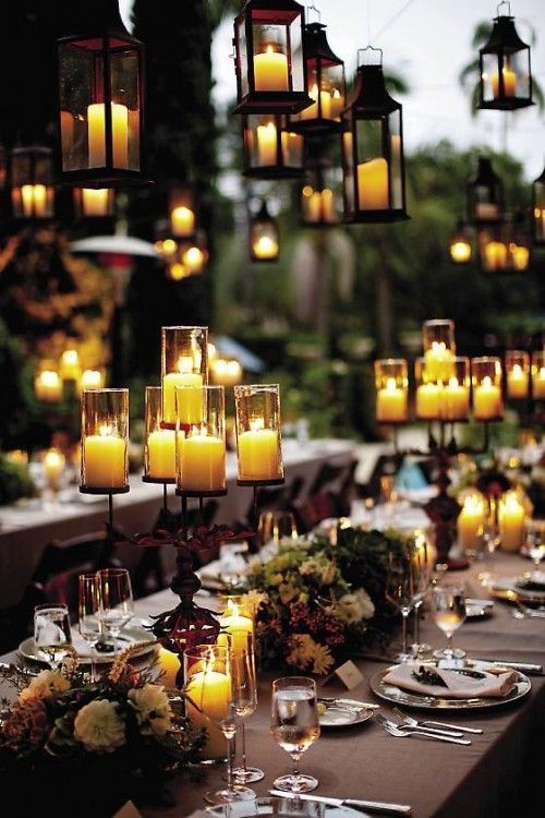 oneloomstudio:  Spooky wedding decor complete with lanterns.
