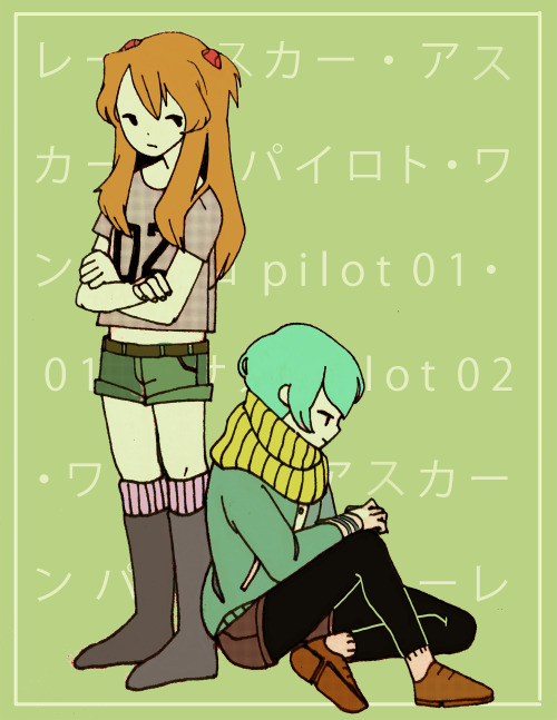 memorilte: asuka &amp; rei in this, the yr of evangelion __prints at anime expo 2015 table 