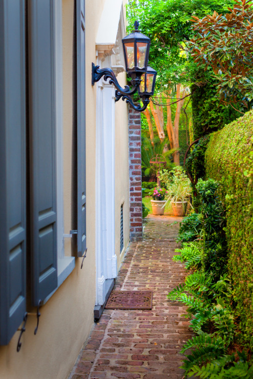 Narrow Courtyard Alley, Charleston, SC© Doug Hickok   More here&hellip;   hue and