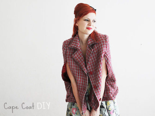 DIY Easy Coat to Cape Tutorial from Lana Red here. I saw Lana Red&rsquo;s tutorial this morning and 