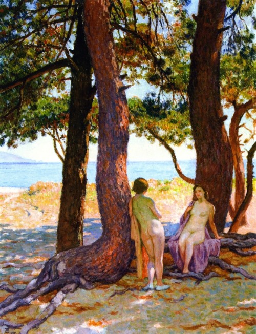 Beneath the Large Pines - Theo van Ryseelberghe 1925Post-impressionism