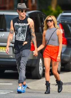 celebritygossipbyrangi:  Ashley Tisdale and her fiancé Christopher French look like a stylist couple as they take a stroll in New York 