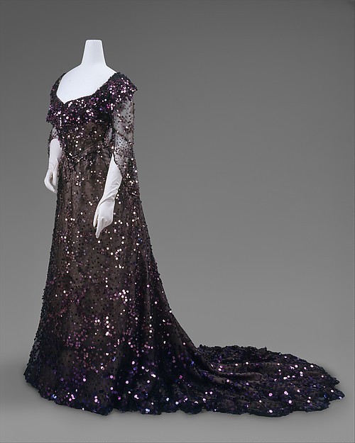 Spangled Half Mourning Evening Gown, 1902Worn by Queen Alexandra the year following Queen Victoria’s