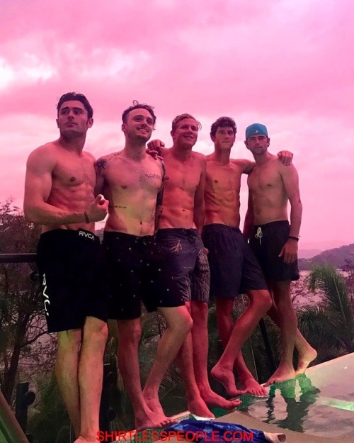 shirtless-people:  Zac Efron Shirtless in Vacation with Sean O'Pry and Olympian Conor Dwyer http://ift.tt/2qZibeY