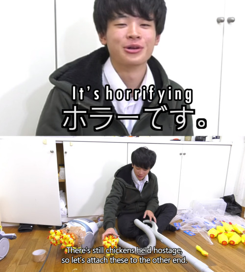 randomitemdrop:  thehotgirlproject:  chocolatado:  the rubber chicken vacuum cleaner  This video is incredible please watch it I highly recommend it  Item: Screaming Vacuum Cleaner. You know how eldritch abominations always have names that can’t be