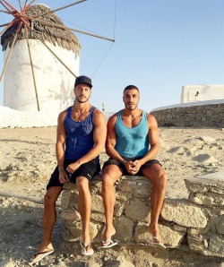 mortalgodz:  David Novoa and friend in Mykonos