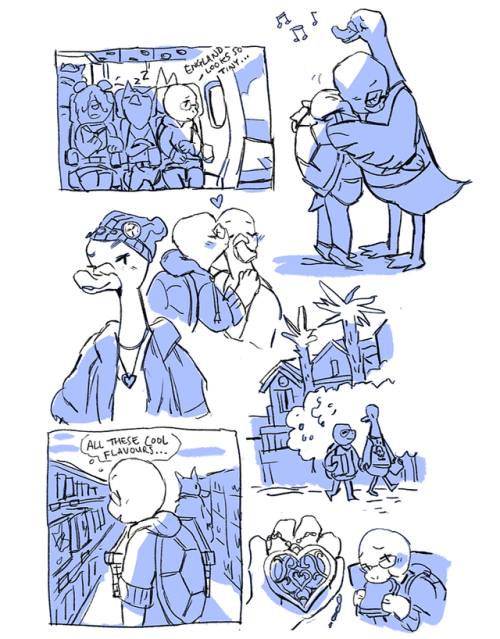 An assortment of doodles following my trip to the US to visit @destiny-smasher last month.  &he