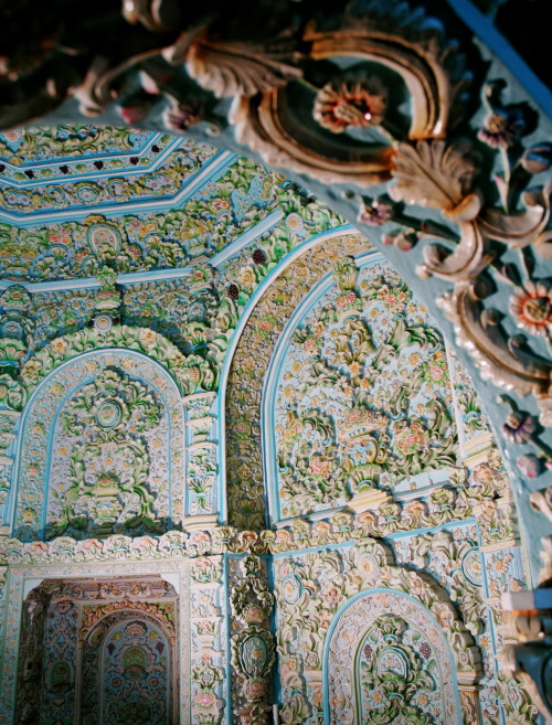 Floral patterns inside the shrine of Hazrat Masoumeh, Qom, Iran