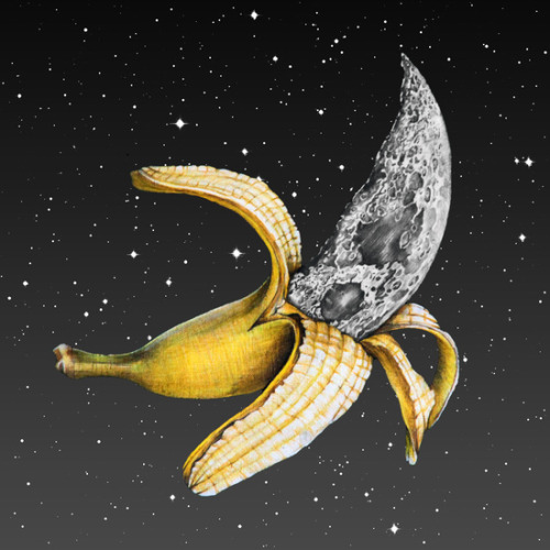 bestof-society6:ART PRINTS BY J.P ORMISTONLunar Fruit A Planetary Plantain Celestial Cephalopod 