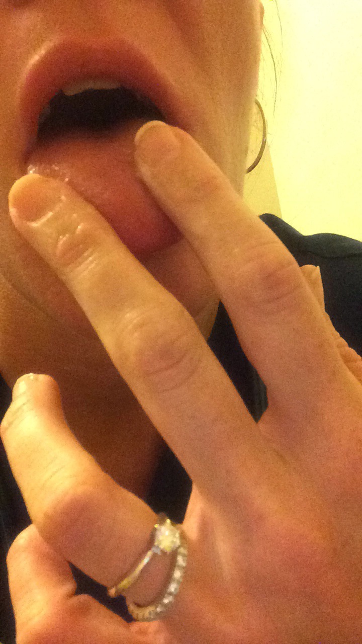 bigbulletwants2seeitall:  Enjoying a late night snack👅