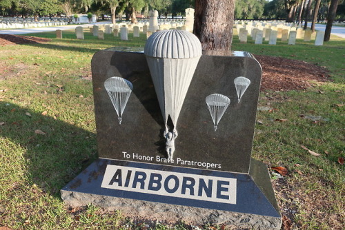Brand new memorial marker at the Beaufort National Cemetery in honor of Airbourne Paratroopers. Very