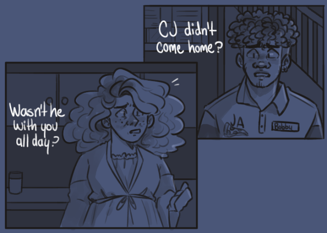 worst night of their lives #hello#my art #mars.doodles #doomsday#bobby bowen#christine bowen #elvin is upstairs putting beth to bed which is why hes not there ksjdghsd