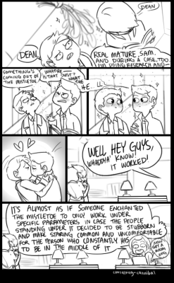 consulting-cannibal:  hahhahAAA THE CONTINUATION OF THIS COMIC!!! told you there’d be more! so DOES dean go through with the tradition?? TECHNICALLY yes but he needed training wheels for it because of course dean would violently avoid doing so but worry