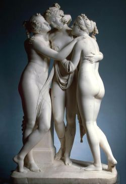 artisticinsight: The Three Graces, 1813-16, by Antonio Canova (1757-1822) This is Canova’s representation of the three charities, who were the daughters of the Ancient Greek God, Zeus. The names of these three mythological women are: Euphrosyne, Aglaea,