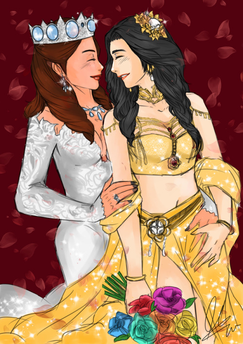 shazrystyles:Kenna X Annelyse - Wedding PortraitBook: The Crown &amp; The FlameDedicated to: Ano