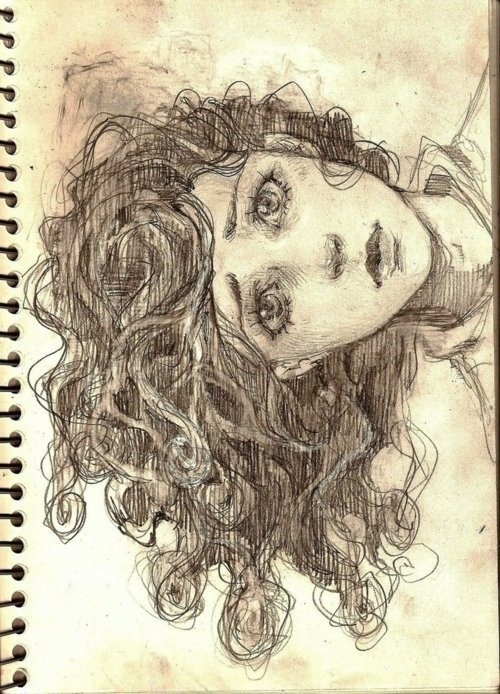 Cute girl hair drawings