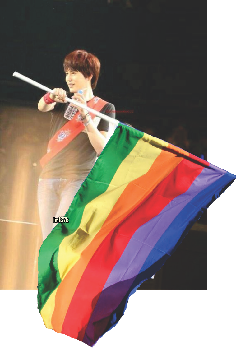 im137k:  #Kyuhyun con la bandera gay, sabía que algún día ibas a salir del closet