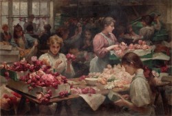 oldpaintings:The Clerkenwell flower makers,