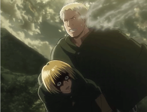 zombiesandporn:  parksandreconcorps:  So as I was screencapping for that last one I noticed something.  Just        “maybe if I shake it hard enough he’ll forget that the female titan is a shifter.” 