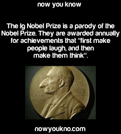 nowyoukno:   Source | To stay in the know follow NowYouKno    The 2015 IG Nobel Prize Winners:  Chemistry: Callum Ormonde and Colin Raston, and Tom Yuan, Stephan Kudlacek, Sameeran Kunche, Joshua N. Smith, William A. Brown, Kaitlin Pugliese, Tivoli Olsen,