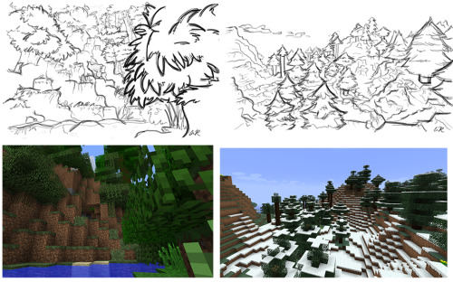 slushilanche:  Needed to practice some landscapes so I thought, “Why not trace some Minecraft 