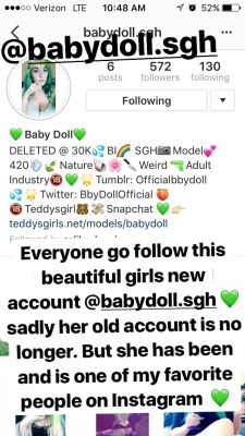 cat-cannabisblog:  Everyone go follow @officialbbydoll on here if you haven’t already and on her new Instagram!