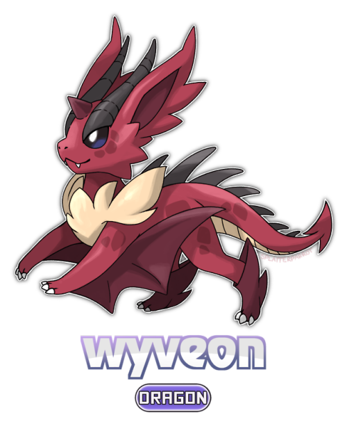 splatterparrot:Introducing the Sharp Scale Pokemon - Wyveon! Eevee evolves into Wyveon once it lev