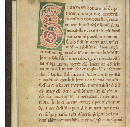 Isidore of Seville Sententiae (Sentences) Spain, 12th c. The Free Library of Philadelphia, Lewis E 1