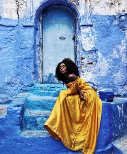 spiritedpursuit:  Chefchaouen, Morocco || I’m not sure why, but I’ve always had a strong connection to blue. So as you can imagine, I am currently in heaven basking in all the shades painted as far as my eyes can see. Africa, I love you so much ✨🌟✨