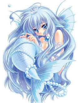 porcelaindoll-xo:   (Art isn’t mine!)  I wanted to share some of my favorite mermaid’s in anime form.  I’ve loved these images since I was a teenager. I just like the colors and I love the color blue. ( Blue is one of my favorite colors.) I