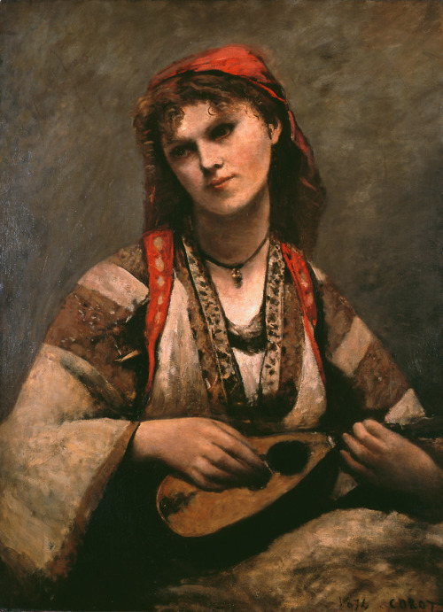 Gypsy Girl with Mandolin, Jean-Baptiste-Camille Corot, 1874