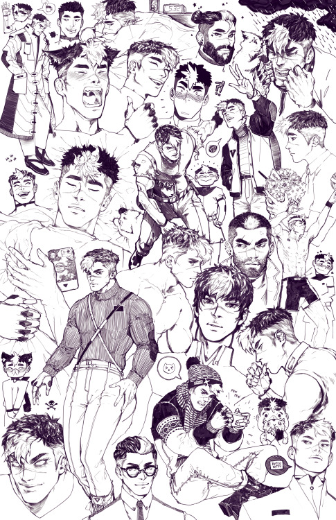 kotsukotsu:  So I drew 28 Shiros. Gonna be a print at Saboten 2016 (A33) and you can also find it (a 10.75 x 16.75 print) on my online store :) 
