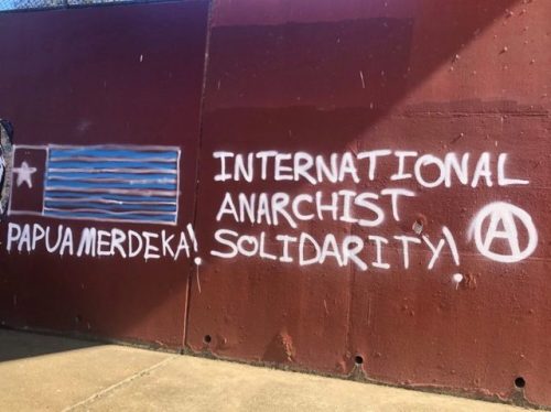 Anarchist Actions in Solidarity with West Papua On the night of 22.08.19, Anarchists in Gimuy (Cairn