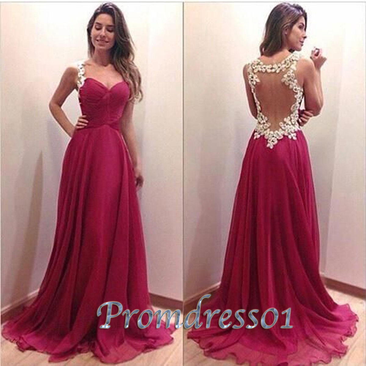 White floor length prom dress