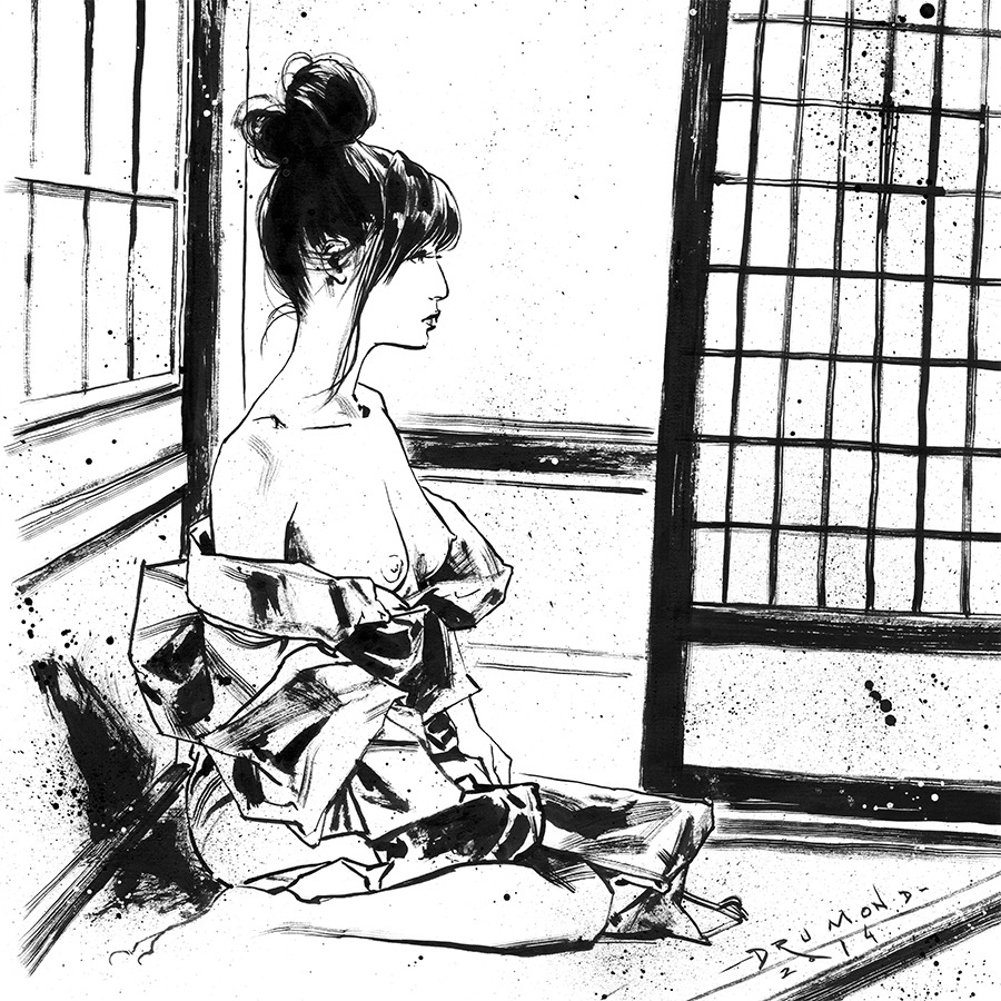 drumondart:  Ink wash paintingsChinese ink and brush on paper 