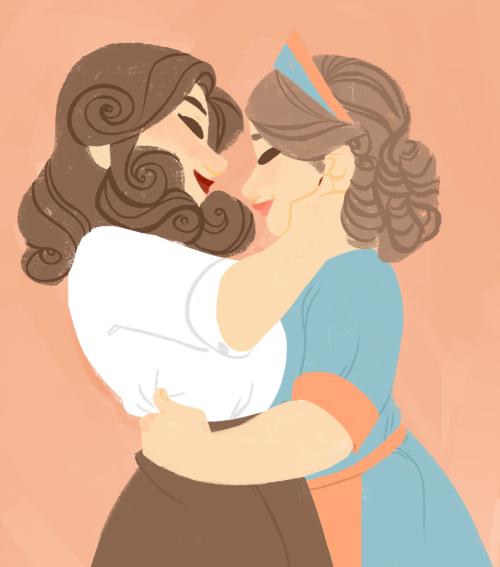 thingsfortwwings:sarandco:bogo[Image: Peggy Carter and Angie Martinelli face to face, their arms aro