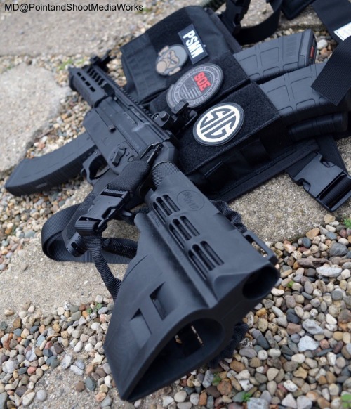 everydaycivilian:  Sig Sauers new Sig556XI Classic Russian Pistol w/SB.   Pictured with:  Magpul Dynamics AK PMags  Special Operations Equipment Single Point Bungee Sling & AK/M4 Micro Rig w/Padded H-Harness  Milspecmonkey Ka-Bar Knife  Glock 30 Gen